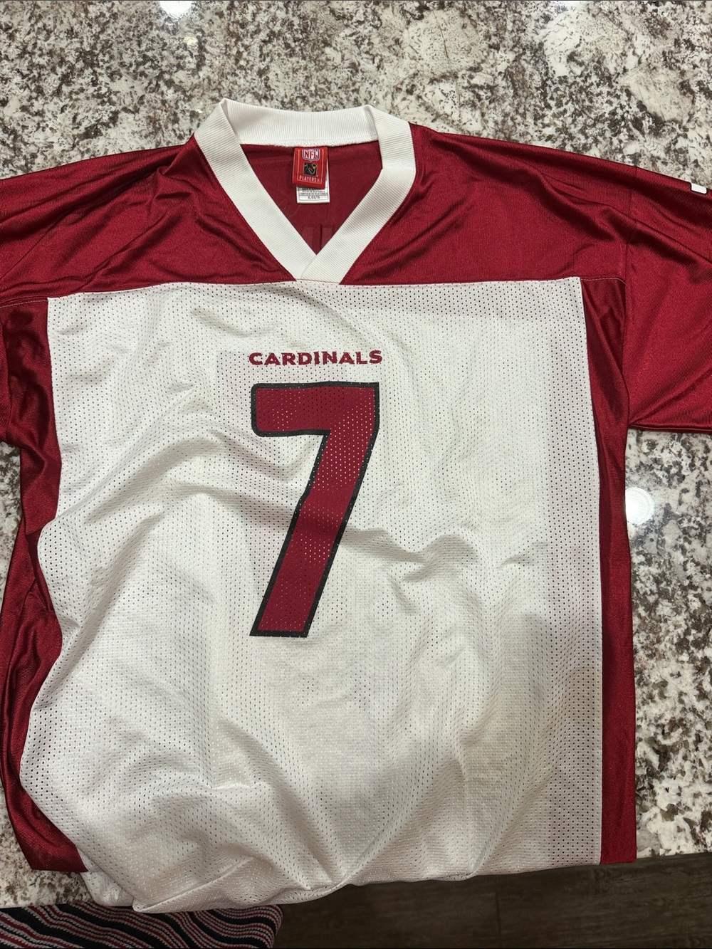 Reebok Cardinals #7 Red and White Men’s Football Jersey